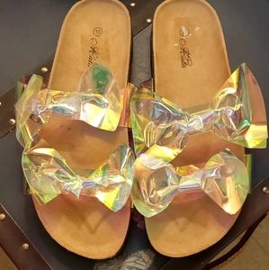 Hologram bow sandals